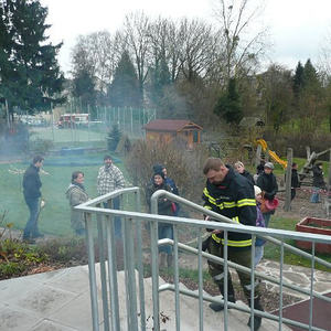 Feuerwehrübung im Kindergarten